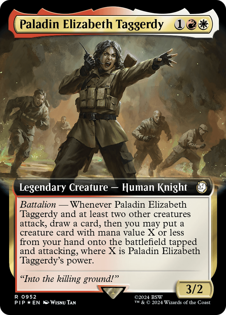 Paladin Elizabeth Taggerdy (Extended Art) (Surge Foil) [Fallout] | D20 Games