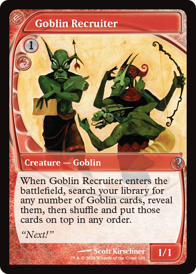 Goblin Recruiter (Future Sight) [Mystery Booster 2] | D20 Games