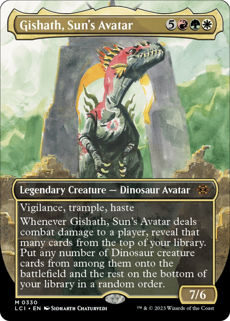 Gishath, Sun's Avatar (Borderless) [The Lost Caverns of Ixalan] | D20 Games