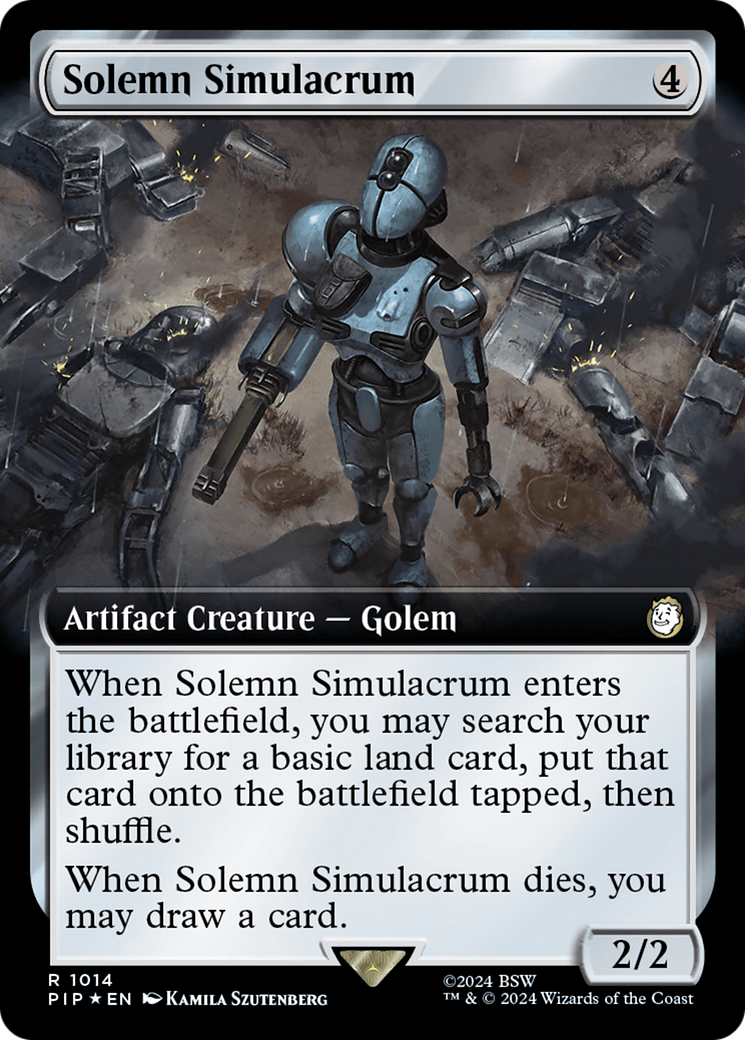 Solemn Simulacrum (Extended Art) (Surge Foil) [Fallout] | D20 Games