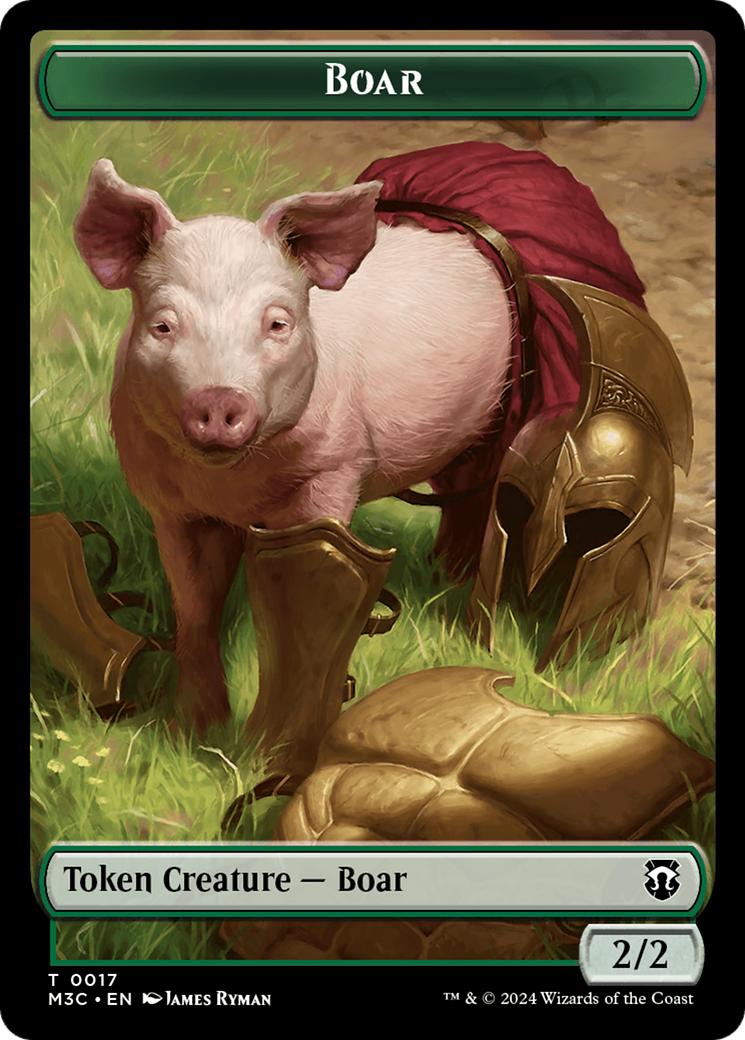 Boar (Ripple Foil) // Forest Dryad Double-Sided Token [Modern Horizons 3 Commander Tokens] | D20 Games