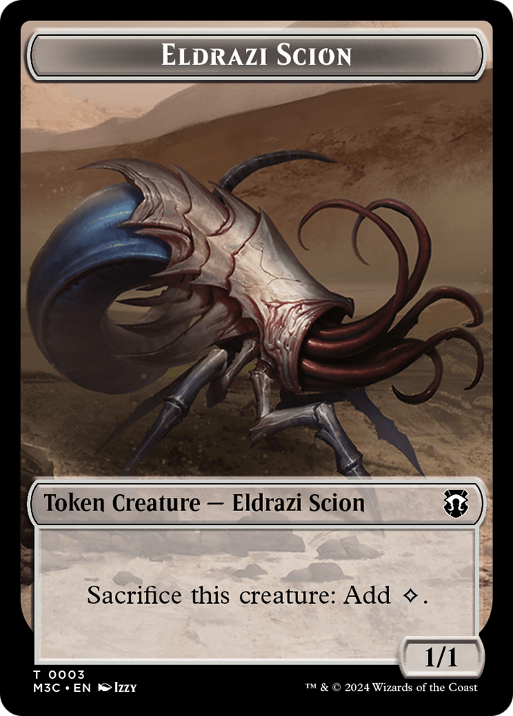 Eldrazi Spawn (Ripple Foil) // Eldrazi Scion Double-Sided Token [Modern Horizons 3 Commander Tokens] | D20 Games