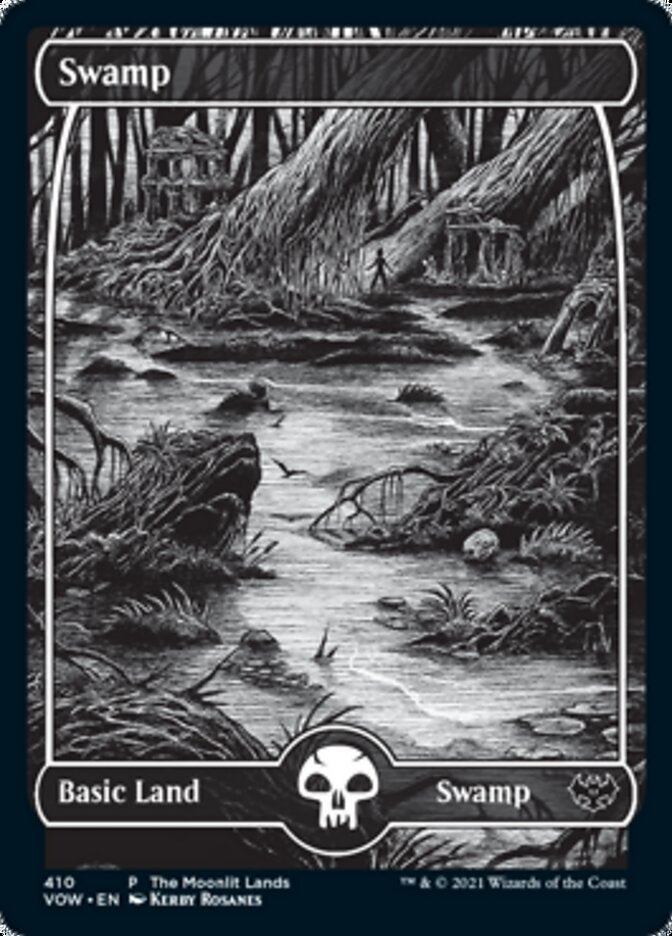 Swamp (The Moonlit Lands) (Foil Etched) [Innistrad: Crimson Vow Promos] | D20 Games