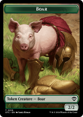 Boar // Manifest Double-Sided Token [Outlaws of Thunder Junction Commander Tokens] | D20 Games