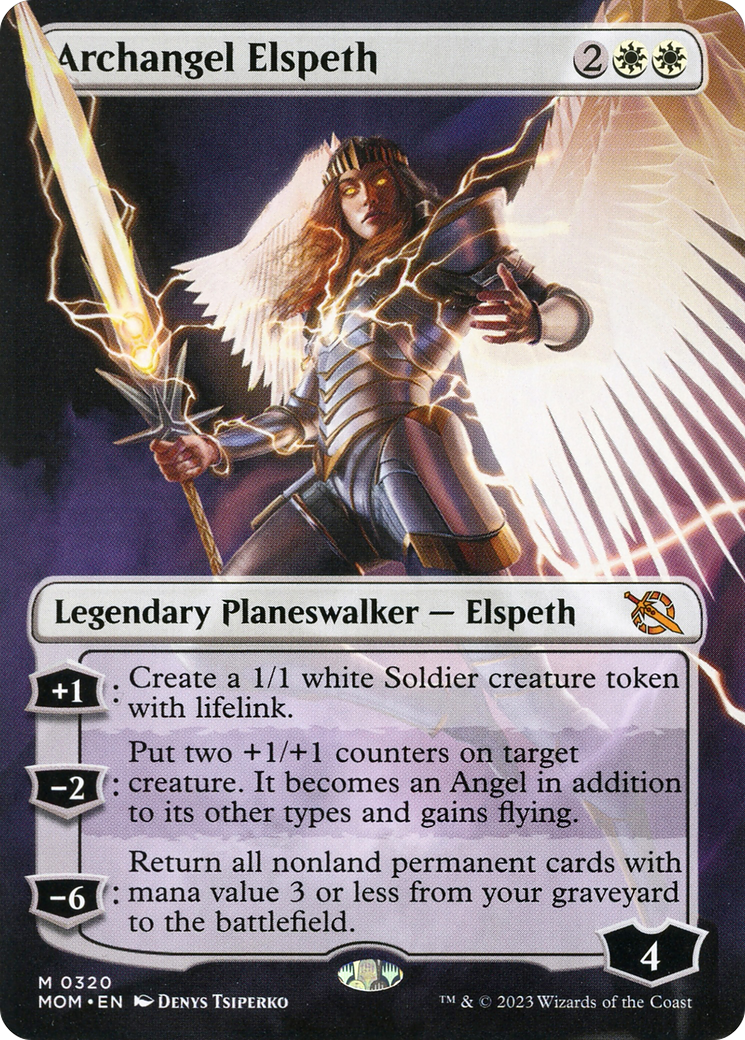 Archangel Elspeth (Borderless Alternate Art) [March of the Machine] | D20 Games