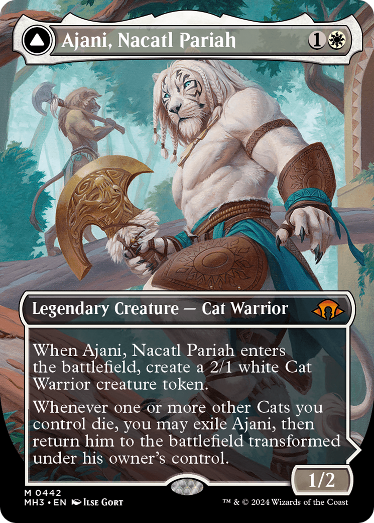 Ajani, Nacatl Pariah // Ajani, Nacatl Avenger (Borderless) [Modern Horizons 3] | D20 Games