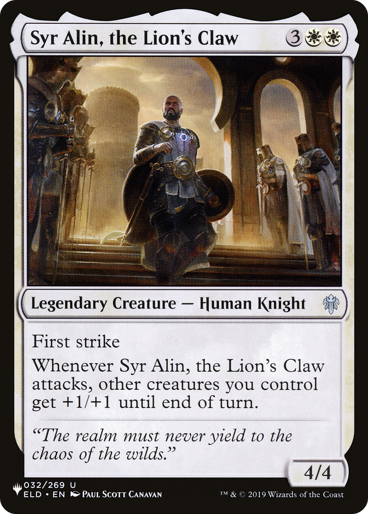 Syr Alin, the Lion's Claw [The List Reprints] | D20 Games