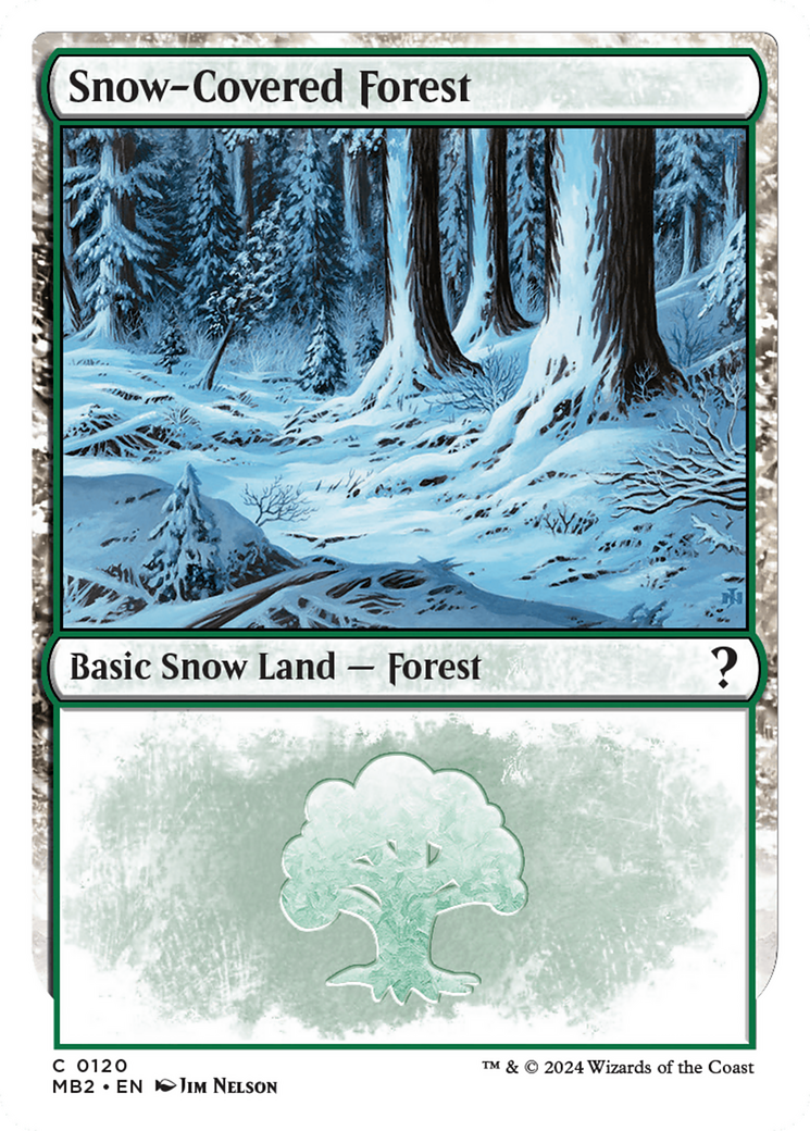 Snow-Covered Forest (White Border) [Mystery Booster 2] | D20 Games