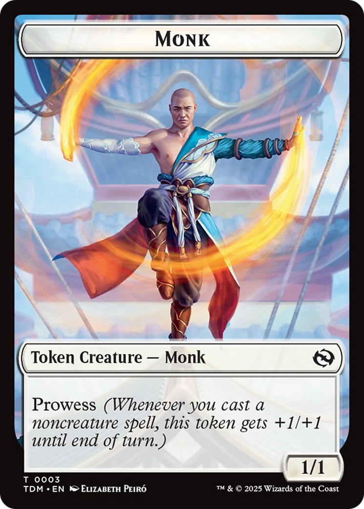 Elemental (0027) // Monk Double-Sided Token [Tarkir: Dragonstorm Commander Tokens] | D20 Games