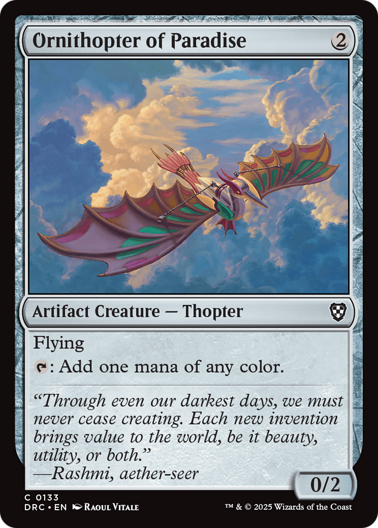 Ornithopter of Paradise [Aetherdrift Commander] | D20 Games