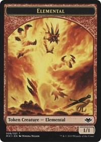 Elemental (008) // Wrenn and Six Emblem (021) Double-Sided Token [Modern Horizons Tokens] | D20 Games