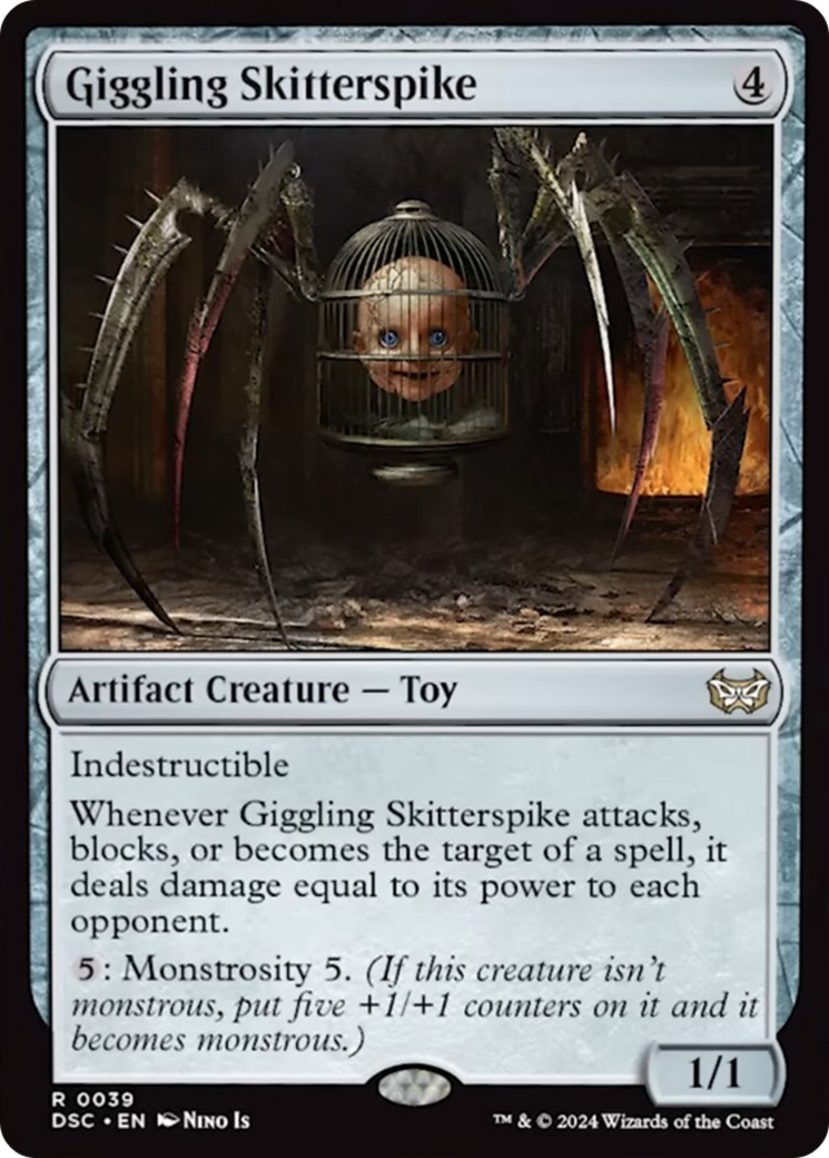 Giggling Skitterspike (Extended Art) [Duskmourn: House of Horror Commander] | D20 Games