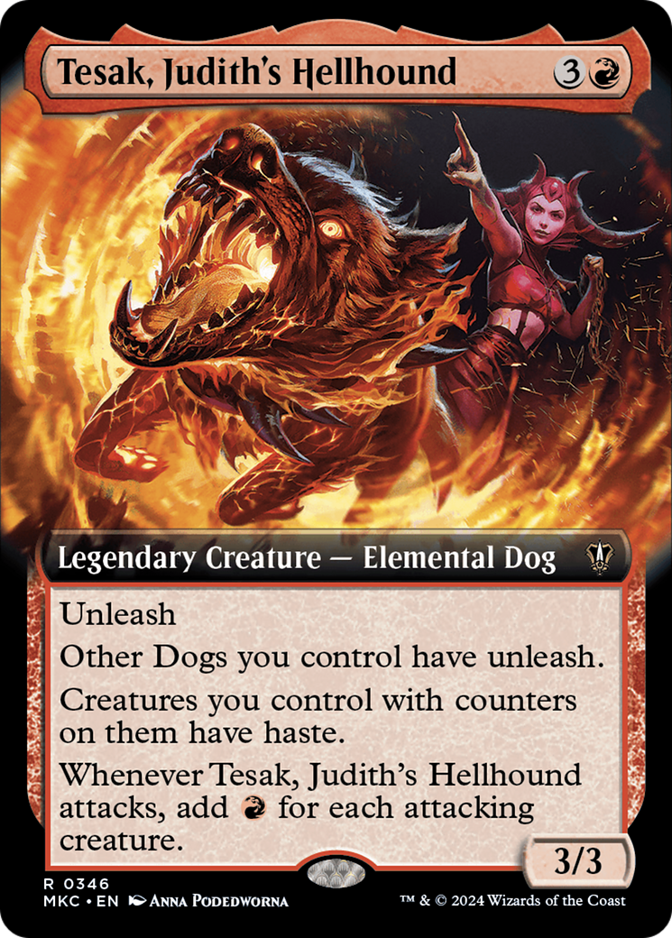 Tesak, Judith's Hellhound (Extended Art) [Murders at Karlov Manor Commander] | D20 Games