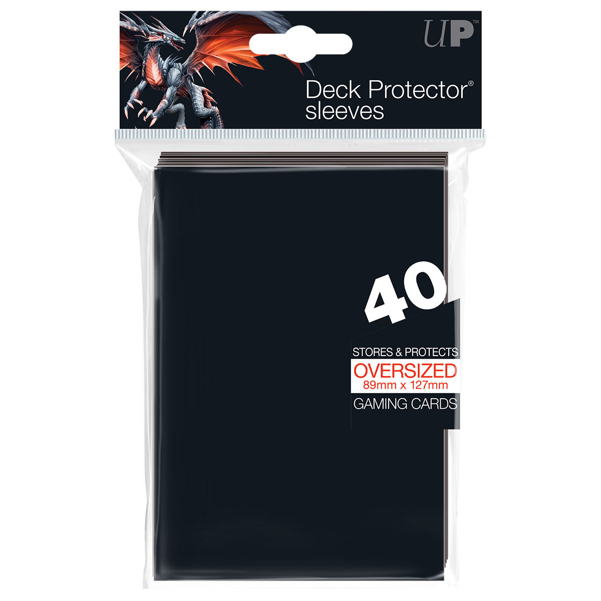 Ultra Pro Oversized Sleeves: 40 Pack Black | D20 Games