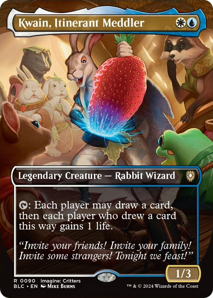 Kwain, Itinerant Meddler (Borderless) [Bloomburrow Commander] | D20 Games