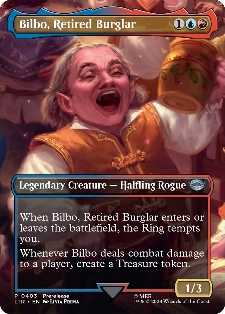 Bilbo, Retired Burglar (Borderless Alternate Art) [The Lord of the Rings: Tales of Middle-Earth] | D20 Games