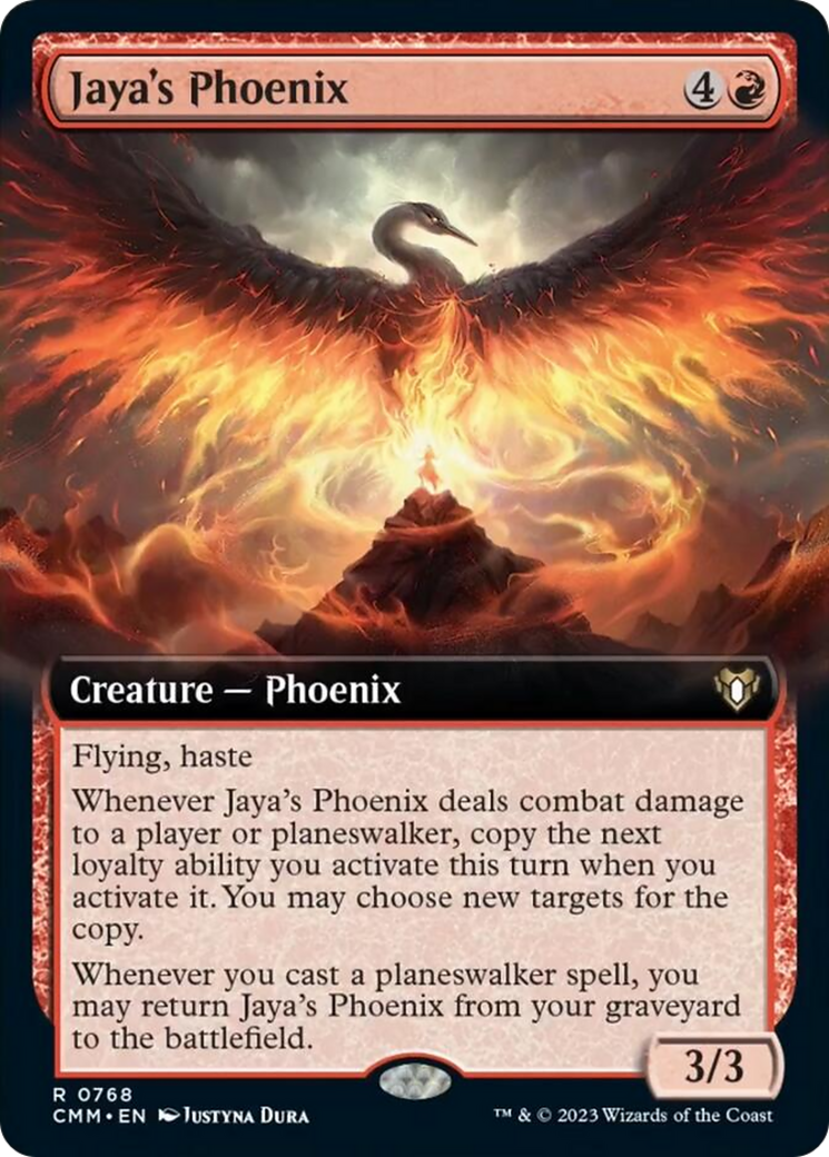 Jaya's Phoenix (Extended Art) [Commander Masters] | D20 Games