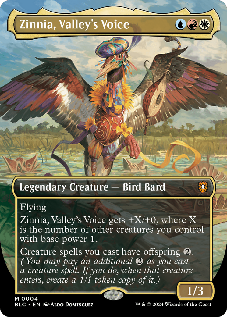 Zinnia, Valley's Voice (Borderless) [Bloomburrow Commander] | D20 Games