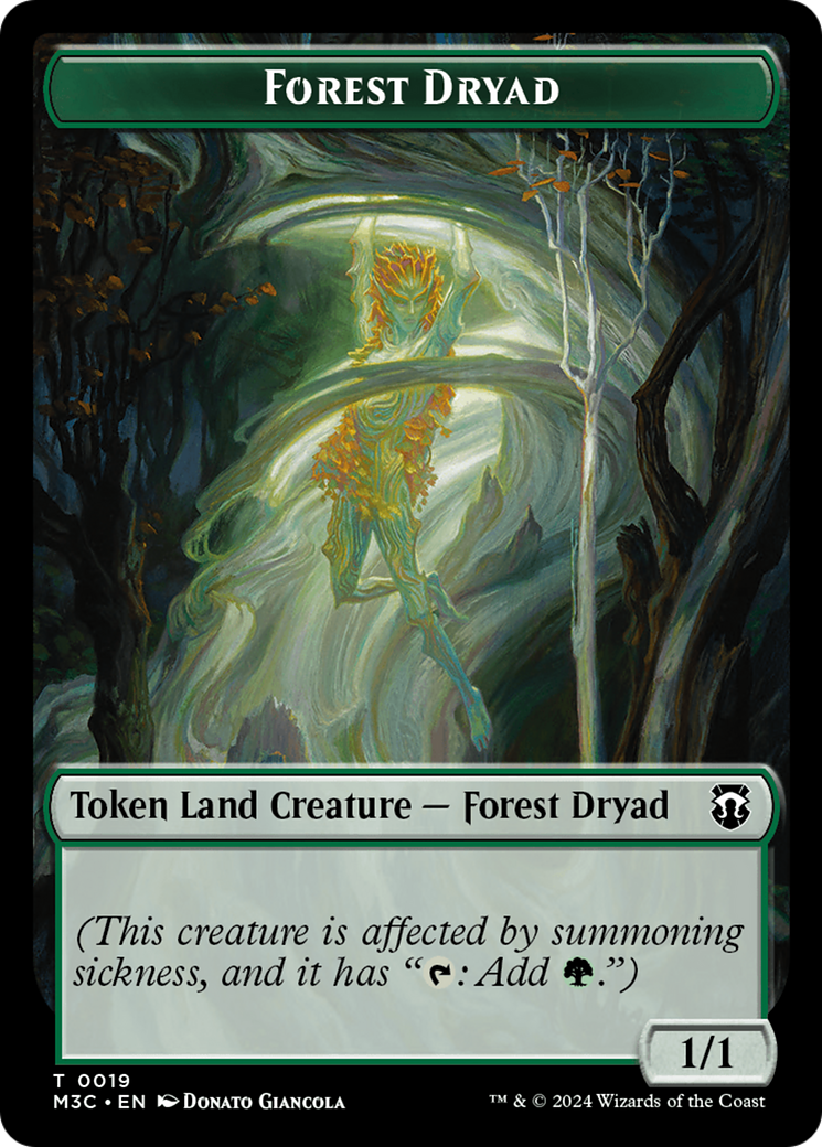 Boar (Ripple Foil) // Forest Dryad Double-Sided Token [Modern Horizons 3 Commander Tokens] | D20 Games