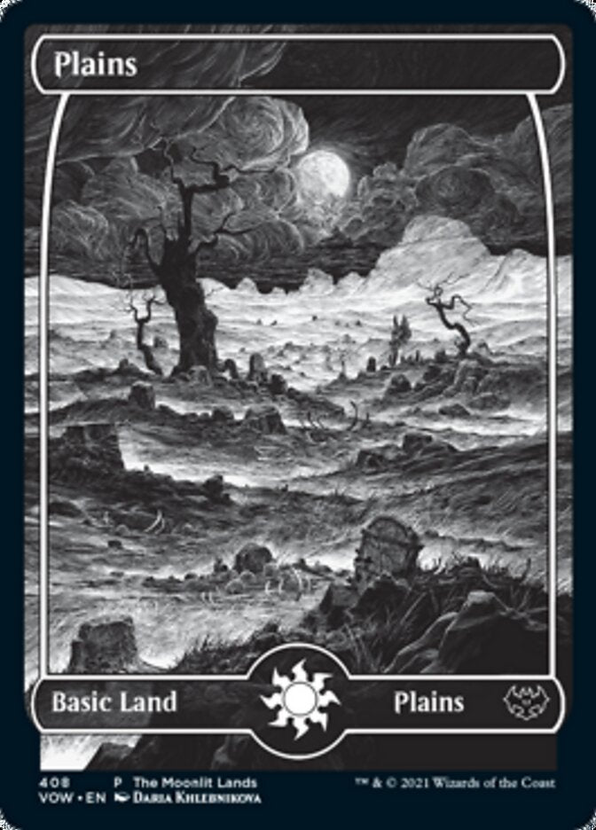 Plains (The Moonlit Lands) (Foil Etched) [Innistrad: Crimson Vow Promos] | D20 Games