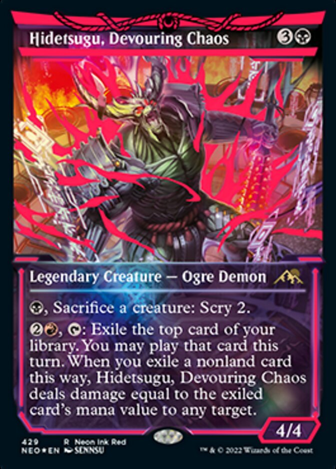 Hidetsugu, Devouring Chaos (Neon Ink Red) [Kamigawa: Neon Dynasty] | D20 Games