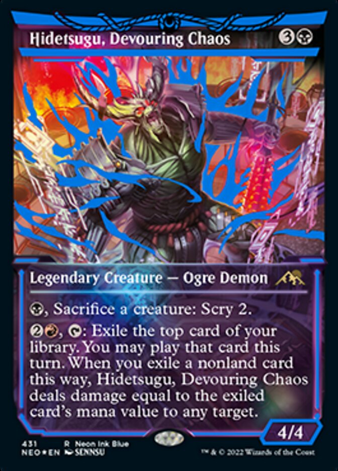 Hidetsugu, Devouring Chaos (Neon Ink Blue) [Kamigawa: Neon Dynasty] | D20 Games