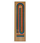 WE Games Classic Cribbage Set - Solid Wood TriColor (Blue, Green, Red) Continuous 3 Track Board with Metal Pegs