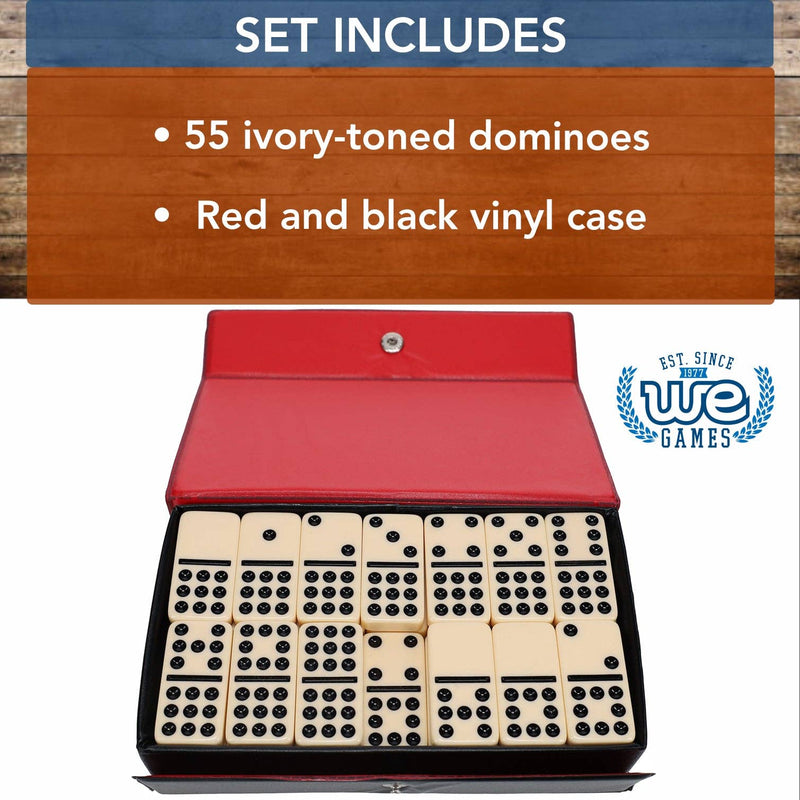 Double Nine Dominoes - Ivory Color Tiles, Club Size