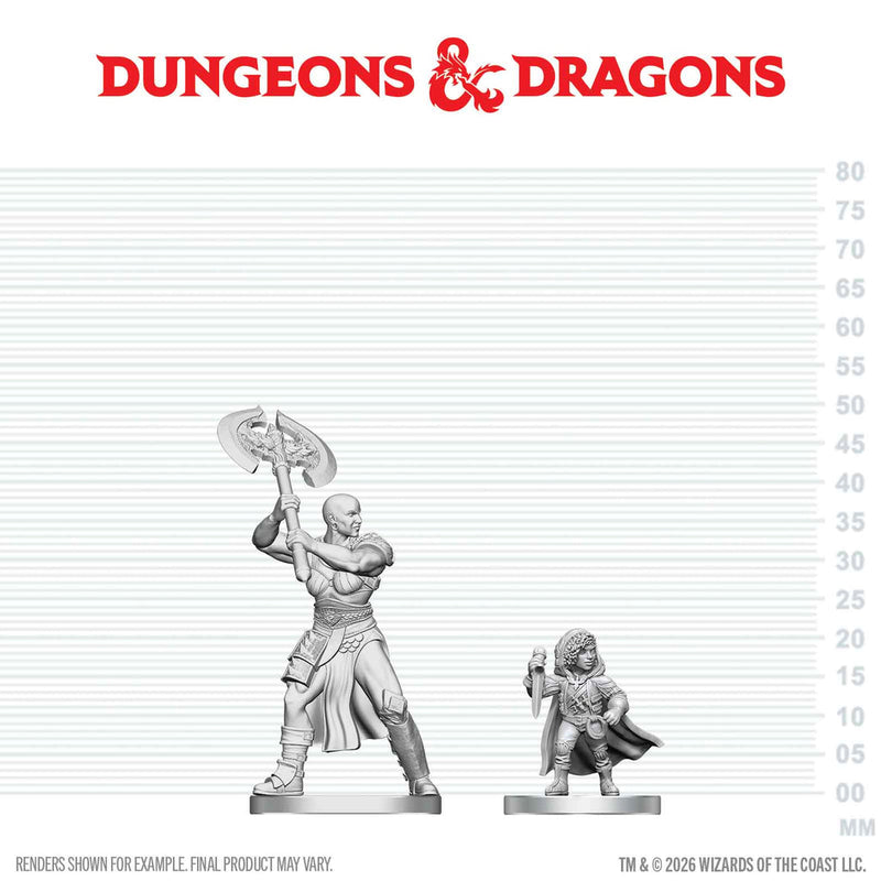 Dungeons & Dragons Nolzur`s Marvelous Unpainted Miniatures: Goliath Barbarian & Halfling Rogue