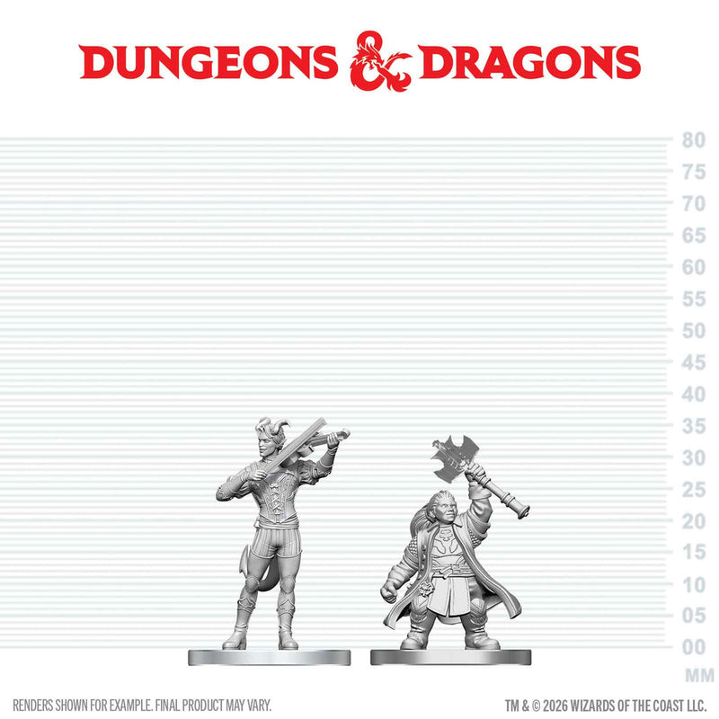 Dungeons & Dragons Nolzur`s Marvelous Unpainted Miniatures: Tiefling Bard & Dwarf Cleric
