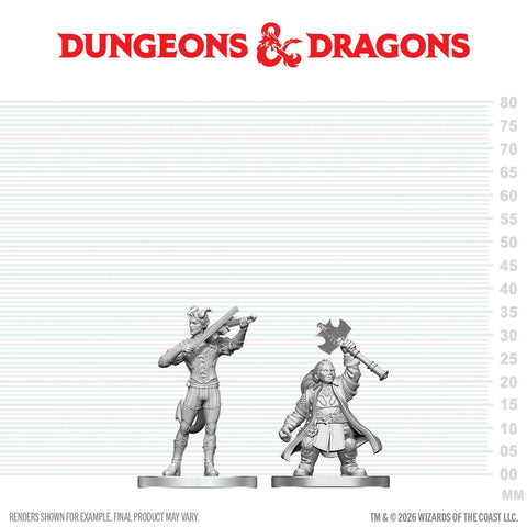 Dungeons & Dragons Nolzur`s Marvelous Unpainted Miniatures: Tiefling Bard & Dwarf Cleric