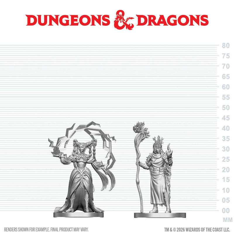 Dungeons & Dragons Nolzur`s Marvelous Unpainted Miniatures: Human Druid & Elf Sorcerer