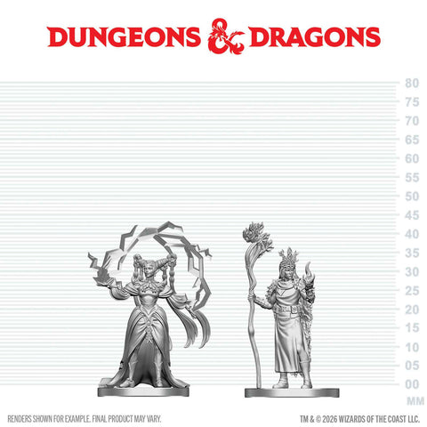 Dungeons & Dragons Nolzur`s Marvelous Unpainted Miniatures: Human Druid & Elf Sorcerer