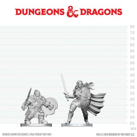 Dungeons & Dragons Nolzur`s Marvelous Unpainted Miniatures: Dwarf Fighter & Orc Paladin