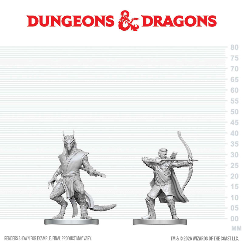 Dungeons & Dragons Nolzur`s Marvelous Unpainted Miniatures: Elf Ranger & Dragonborn Monk