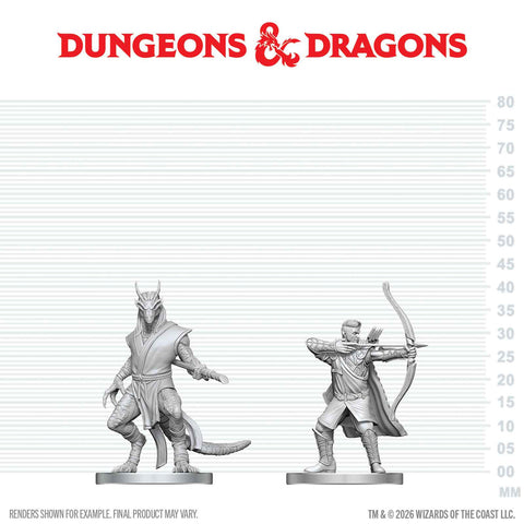 Dungeons & Dragons Nolzur`s Marvelous Unpainted Miniatures: Elf Ranger & Dragonborn Monk