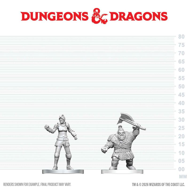 Dungeons & Dragons Nolzur`s Marvelous Unpainted Miniatures: Cultist of Bane & Dwarf Zhentilar Soldier