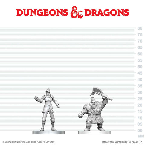 Dungeons & Dragons Nolzur`s Marvelous Unpainted Miniatures: Cultist of Bane & Dwarf Zhentilar Soldier