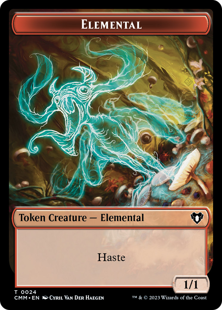 Elemental (0024) // Elf Druid Double-Sided Token [Commander Masters Tokens] | D20 Games