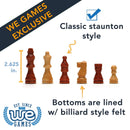 WE Games Folding Wood Travel Chess Set - 11.5 in. Board, 2.6 in. King