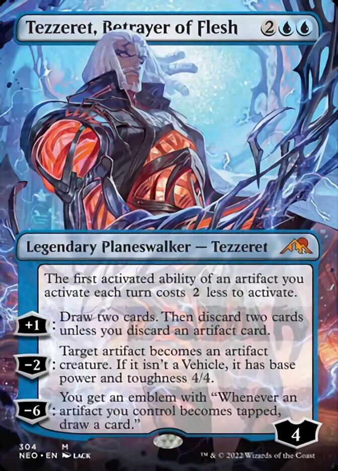 Tezzeret, Betrayer of Flesh (Borderless) [Kamigawa: Neon Dynasty] | D20 Games