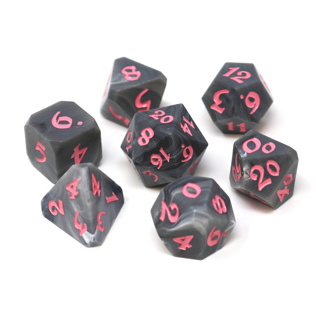 7pc RPG Set - Avalore Talisman Ash With Pale Pink | D20 Games