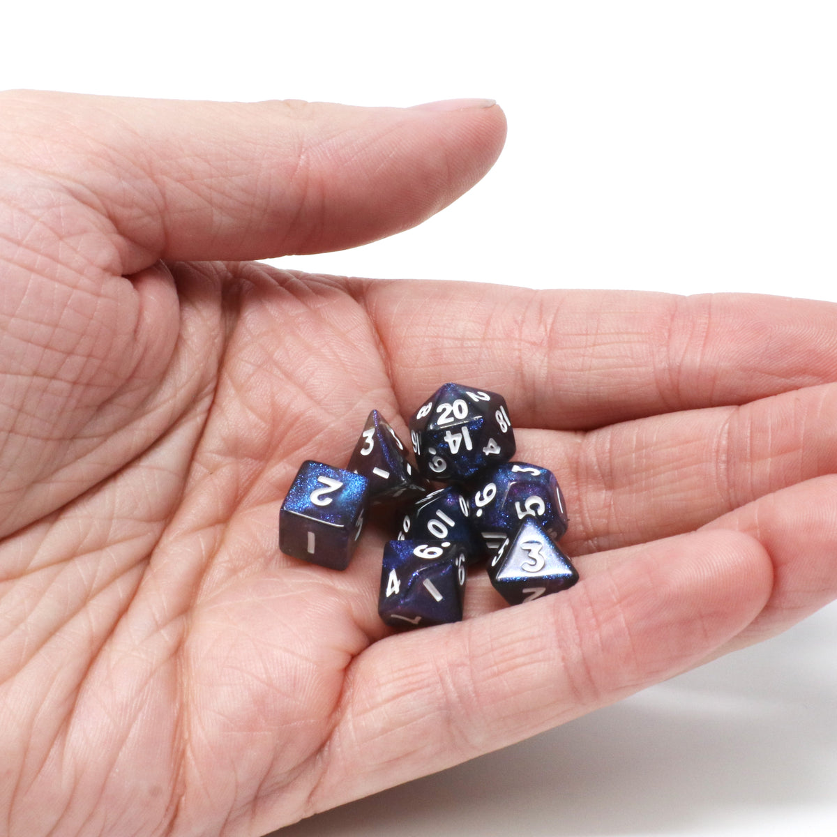 Critlings 7pc Mini RPG Set - Indigo Sparkle | D20 Games