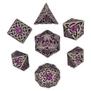 Sacred Hollows Silver Purple Set 7 Metal Dice