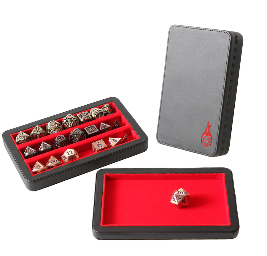 The Reliquary: 3-Row Premium Dice Case, Red | D20 Games