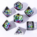 Wyrmforged Rollers - Rounded Edge 7 Piece Polyhedral Dice set - Dragon's Eye