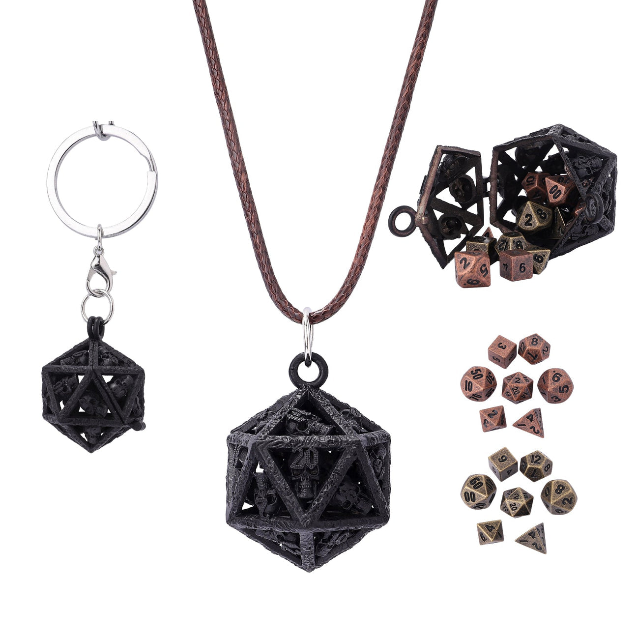 Grimskull's D20 Locket Gift Set - Matte Black | D20 Games