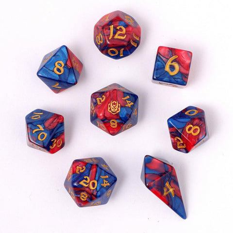 Wyrmforged Rollers 8pcs RPG Dice Set - Stormcaller