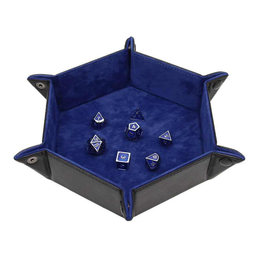 Hexagon Snap Folding Dice Tray - Blue | D20 Games