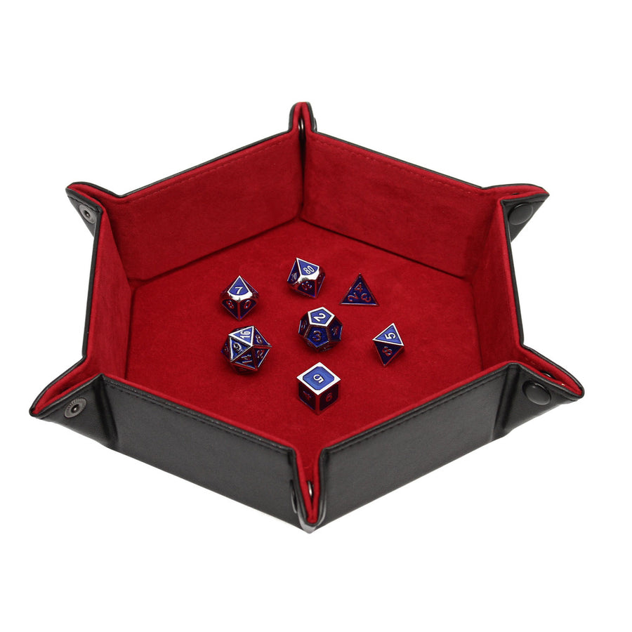 Hexagon Snap Folding Dice Tray - Red | D20 Games